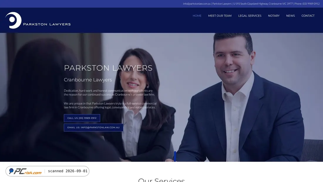 Screenshot von parkstonlaw.com.au