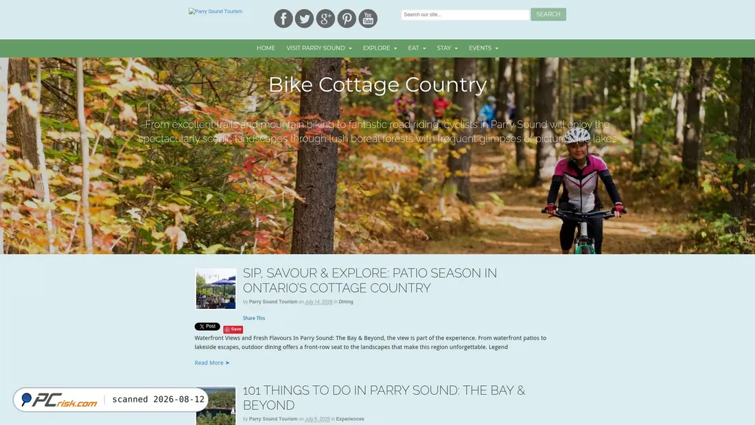 Screenshot of parrysoundtourism.com