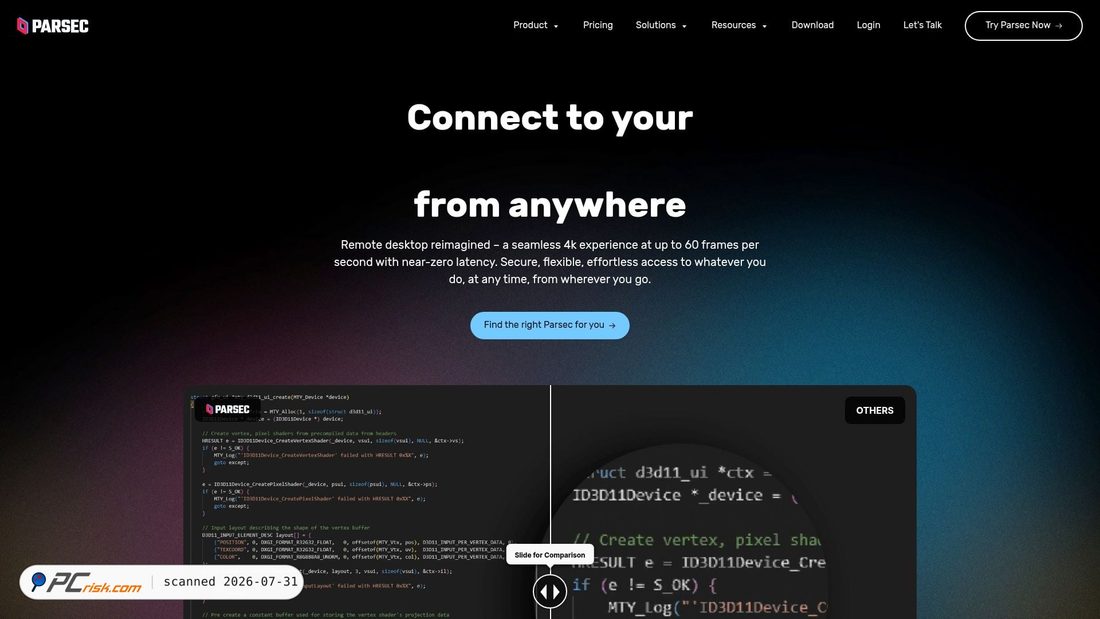 Screenshot of parsec.app