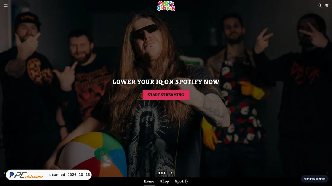 Captura de ecrã de party-cannon.com
