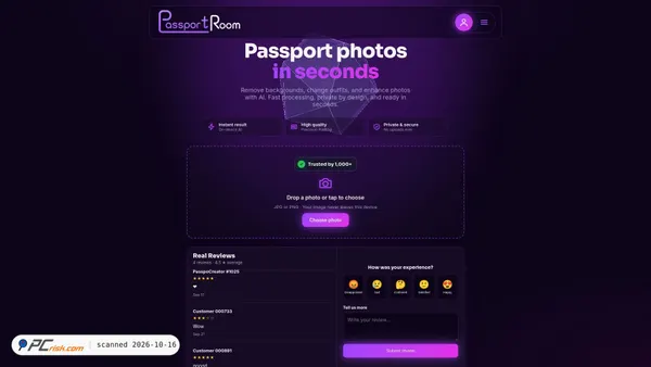 Capture d’écran de passport-room.com