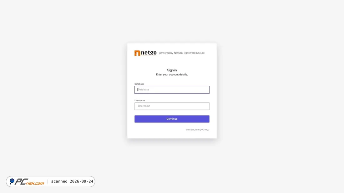Captura de ecrã de passwordsecure.netgo.de