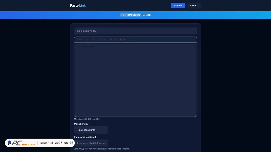 Screenshot of paste-l.ink