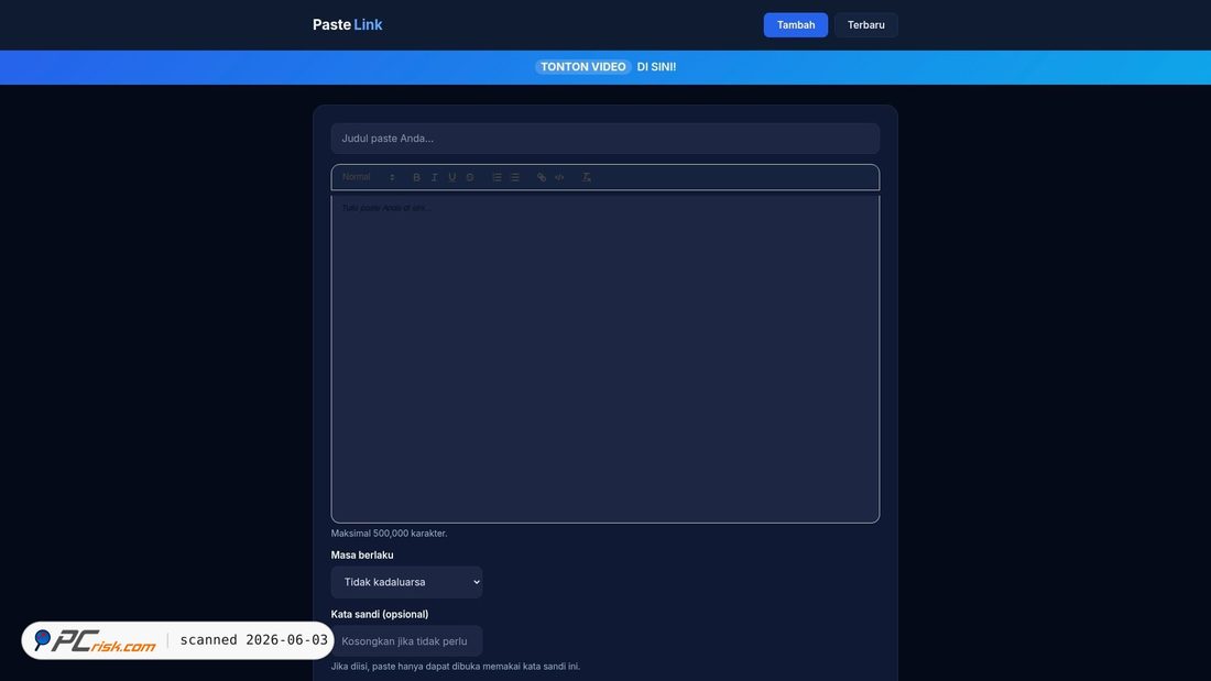 Screenshot von paste-l.ink
