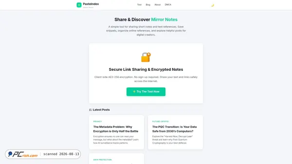 pasteindex.com screenshot
