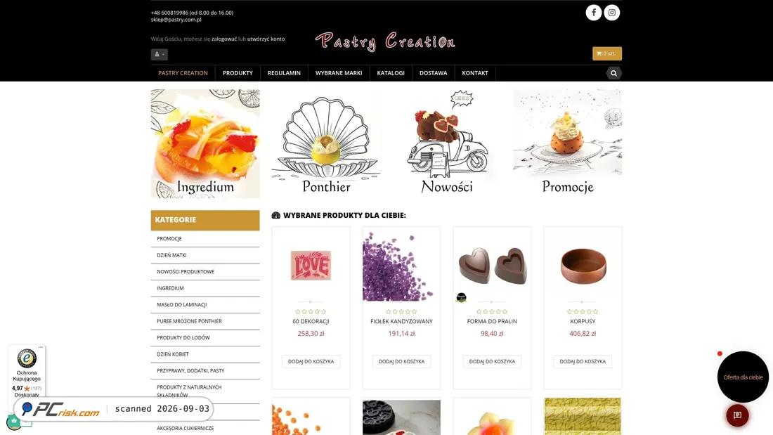 Screenshot of pastry.com.pl