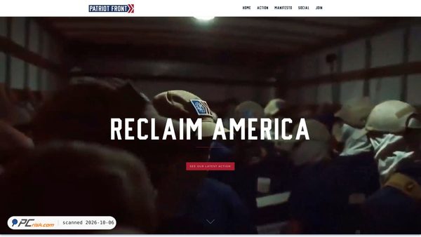 Captura de ecrã de patriotfront.us
