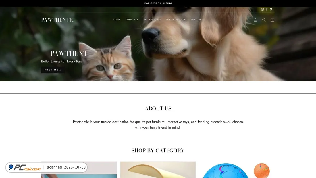 Screenshot von pawthentic.org