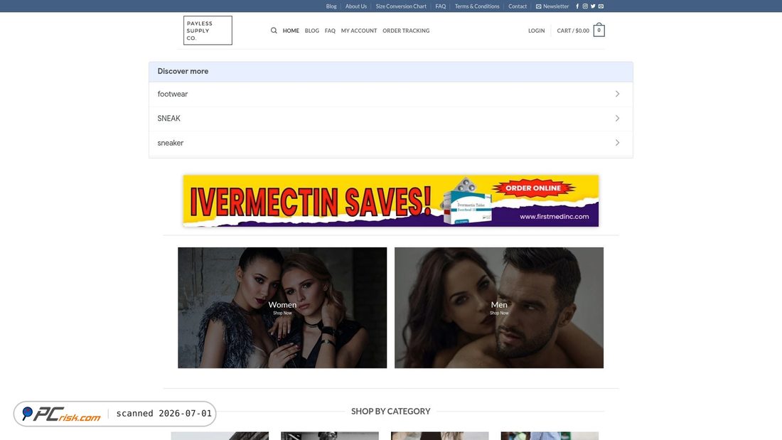 Screenshot von paylessshoes.com.au