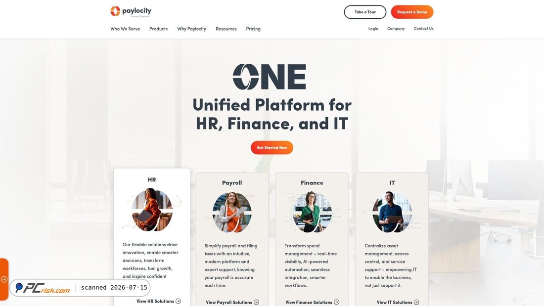 Screenshot of paylocity.com