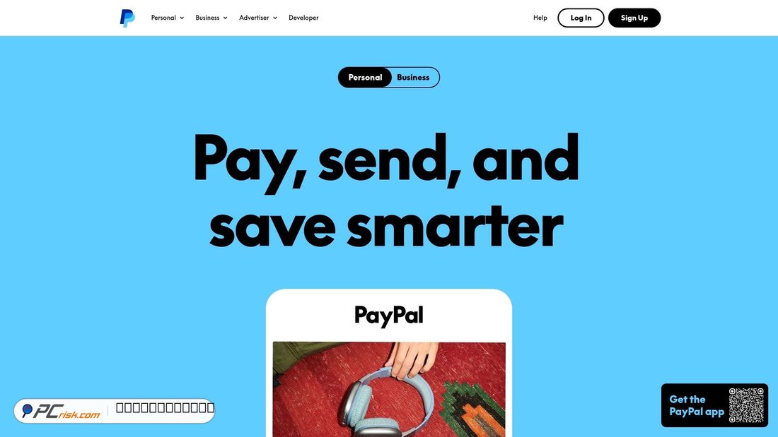 Screenshot van paypal.com