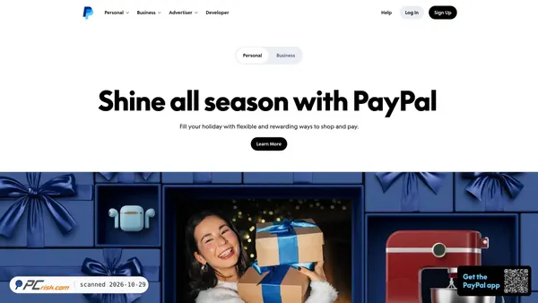 Captura de paypal.com