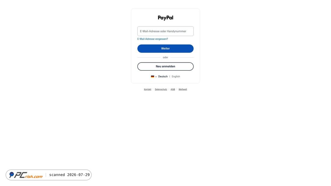 Screenshot of paypal.myproccesing.com