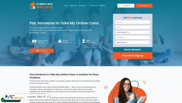 paysomeonetotakemyonlineclass.us screenshot