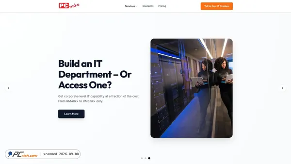 Captura de ecrã de pc-risks.com