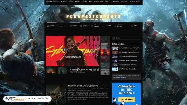 Capture d’écran de pcgamestorrents.com
