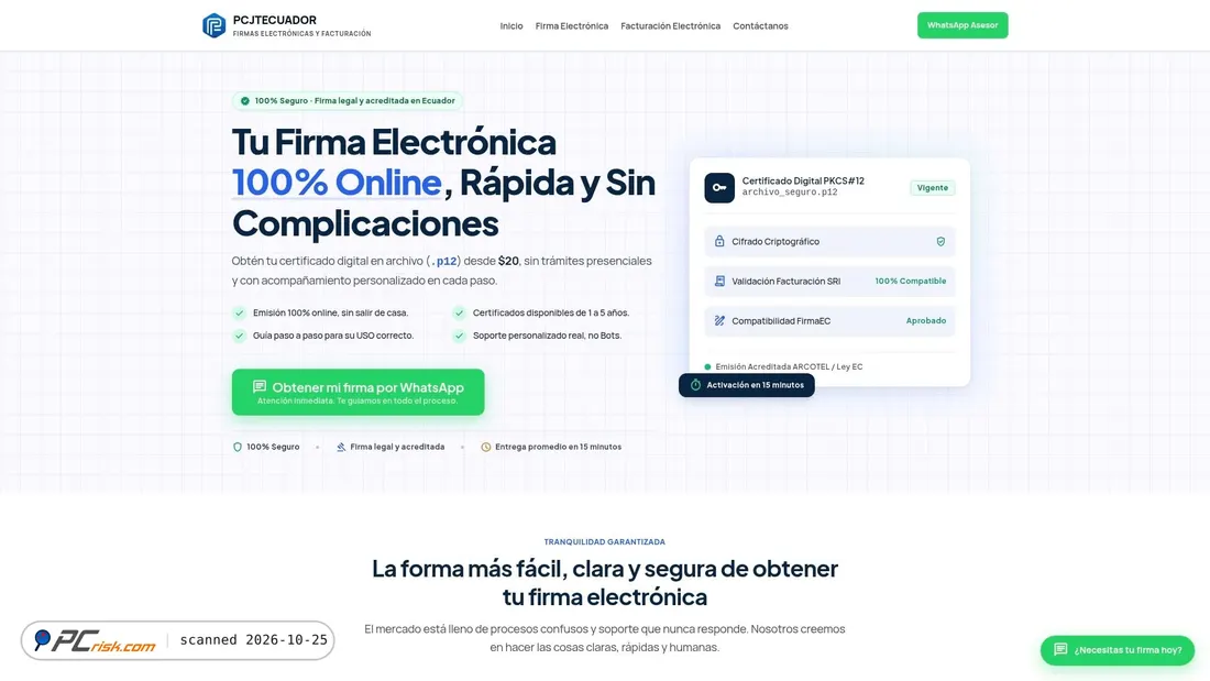 Screenshot of pcjtecuador.com