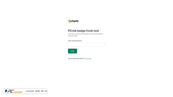 pcrisk-badge-fresh-test.myshopify.com screenshot