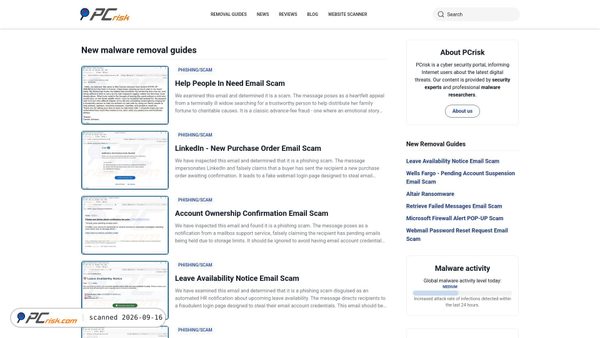 pcrisk.com screenshot