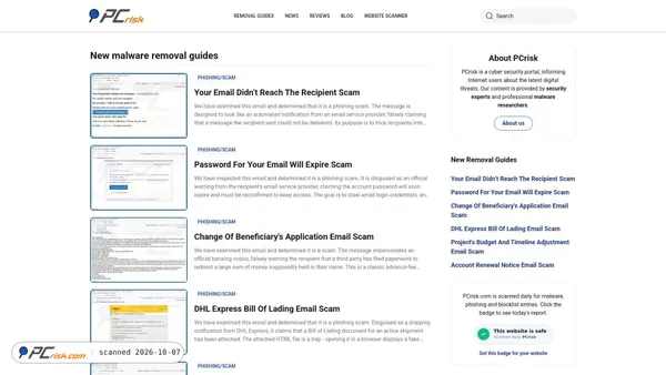 pcrisk.com screenshot