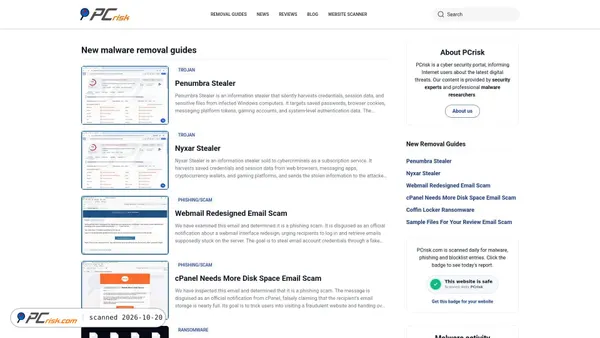 Screenshot di pcrisk.com