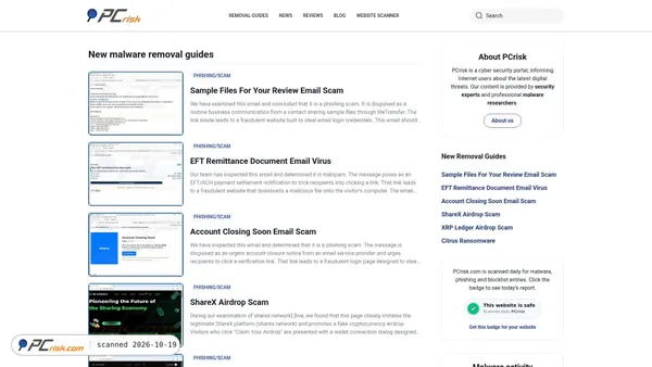 pcrisk.com Screenshot