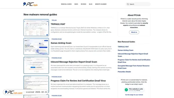 pcrisk.com Screenshot