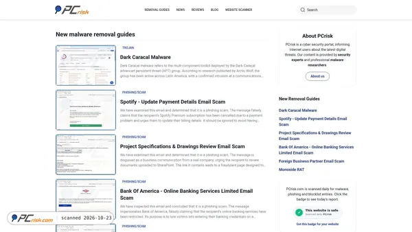 pcrisk.com Screenshot