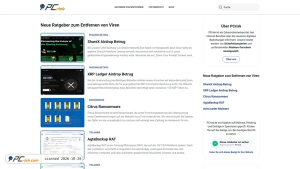 pcrisk.de Screenshot