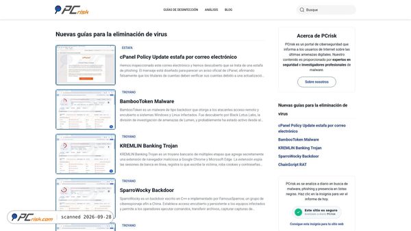 pcrisk.es screenshot