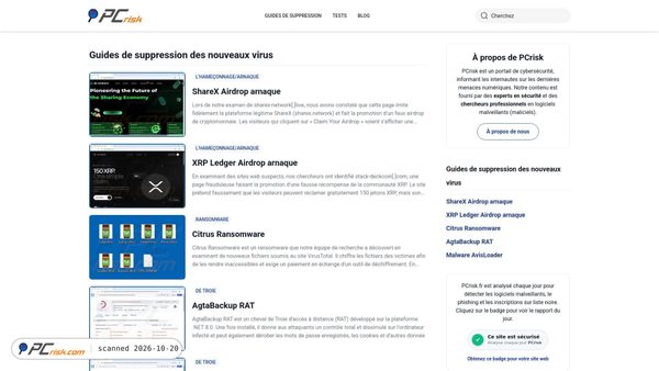 Screenshot di pcrisk.fr