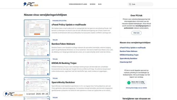 pcrisk.nl screenshot