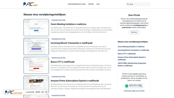 Screenshot di pcrisk.nl