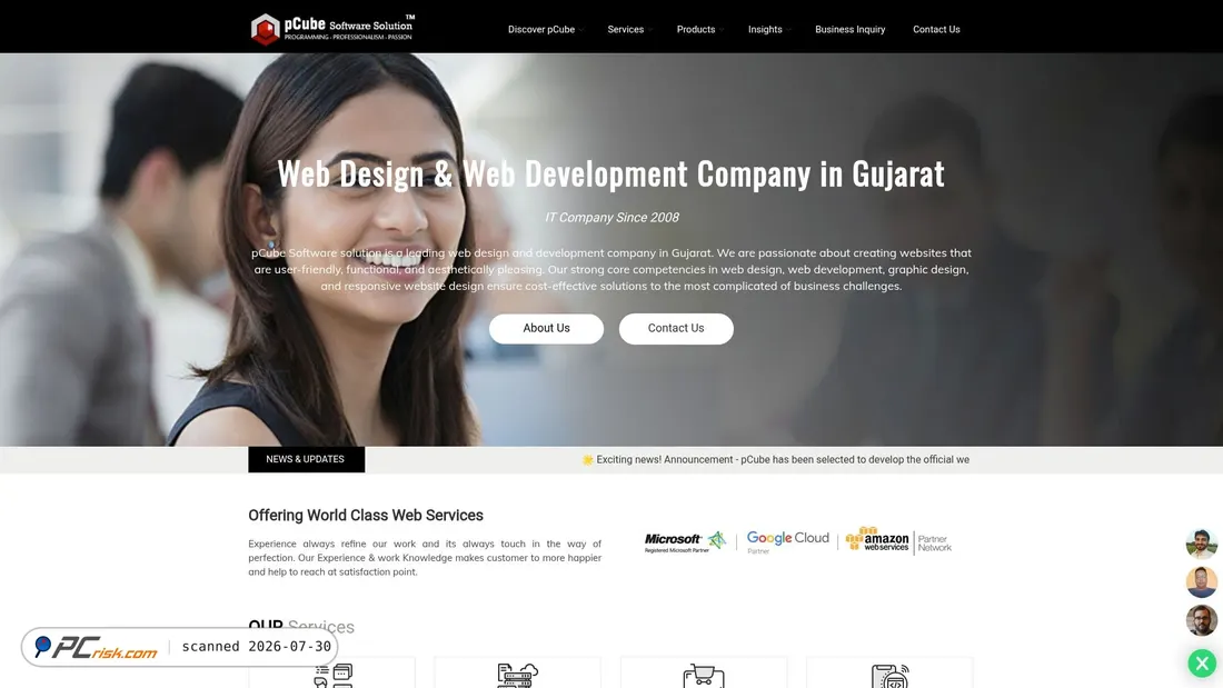 Screenshot of pcubeweb.com