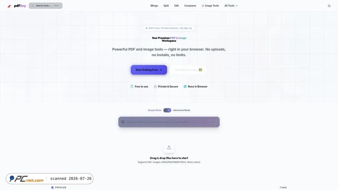 Screenshot of pdftiny.in