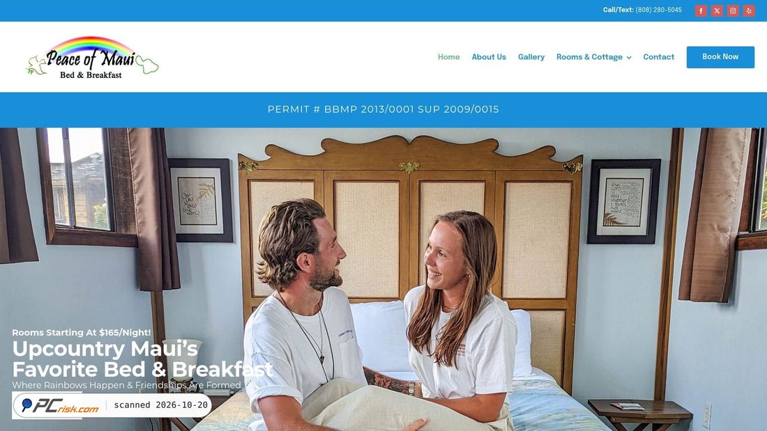 Screenshot of peaceofmaui.com