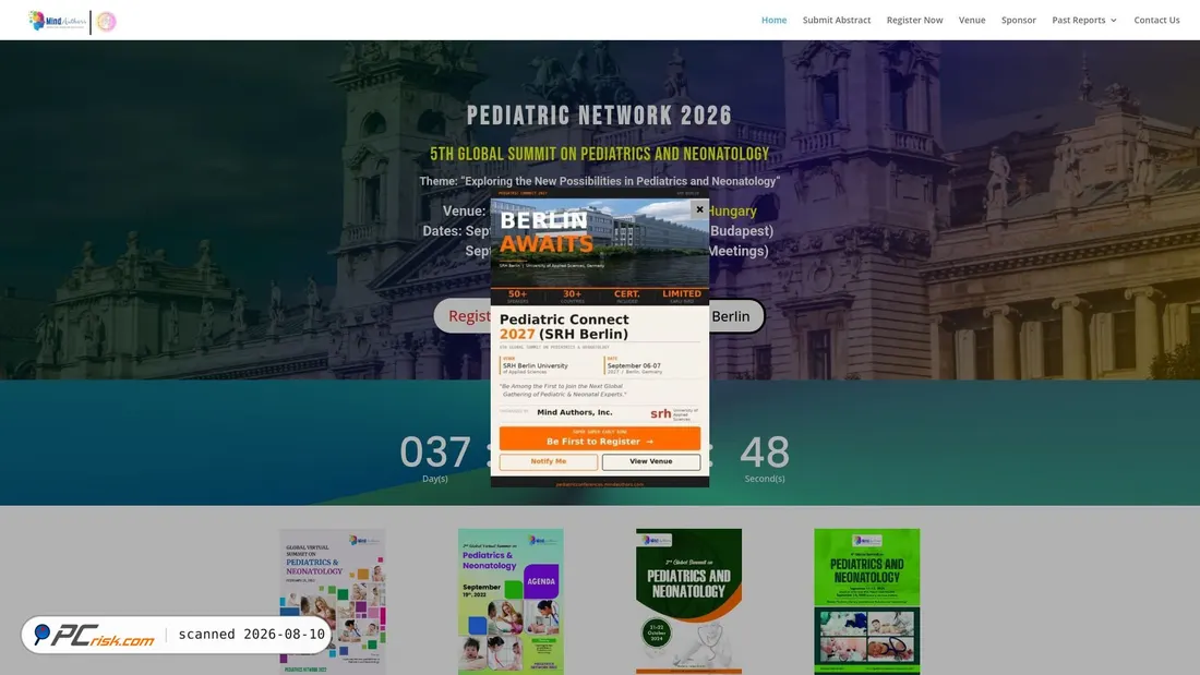 Screenshot of pediatricconferences.mindauthors.com