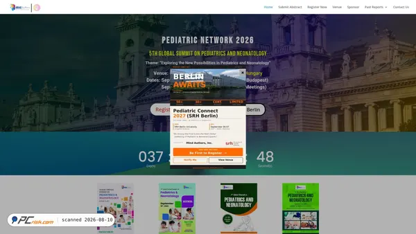 pediatricconferences.mindauthors.com screenshot