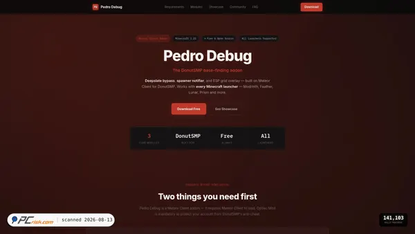 pedrodebug.com screenshot
