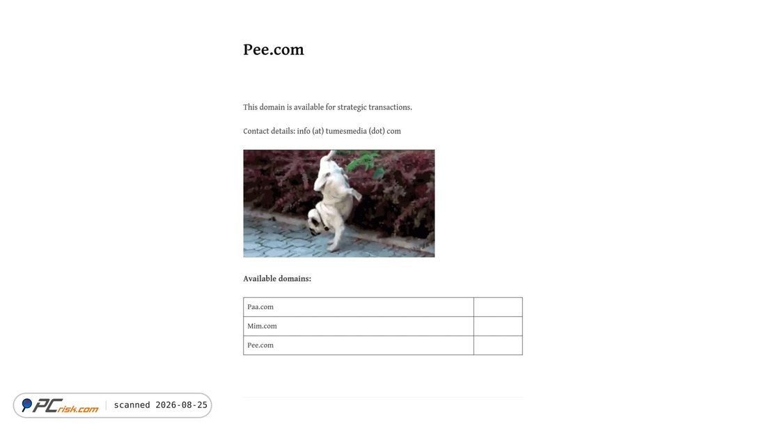 Screenshot di pee.com