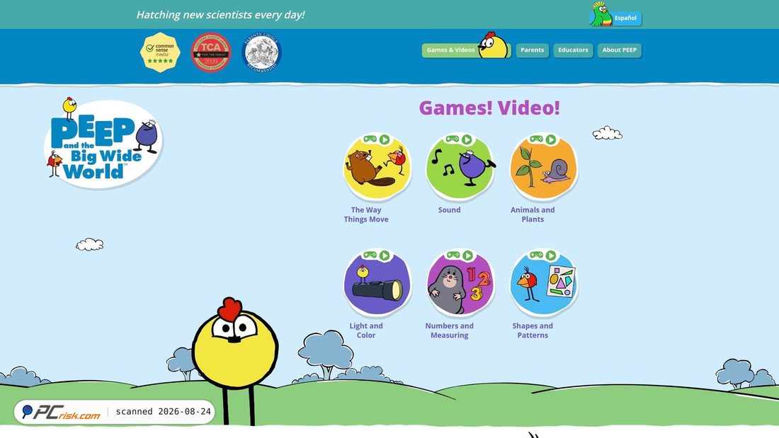 Screenshot of peepandthebigwideworld.com