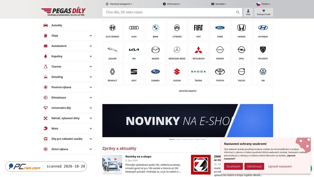 Screenshot of pegasdily.cz