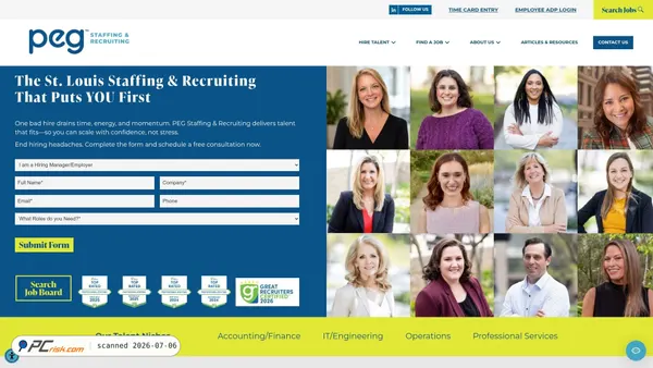 pegstaff.com screenshot