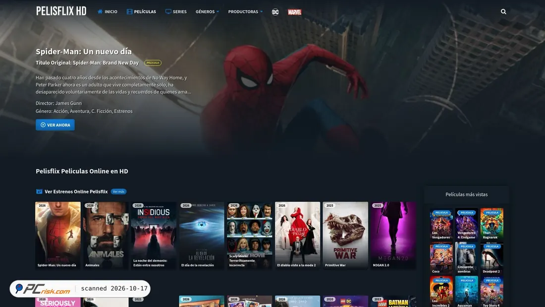 Captura de ecrã de pelisflix1.dog