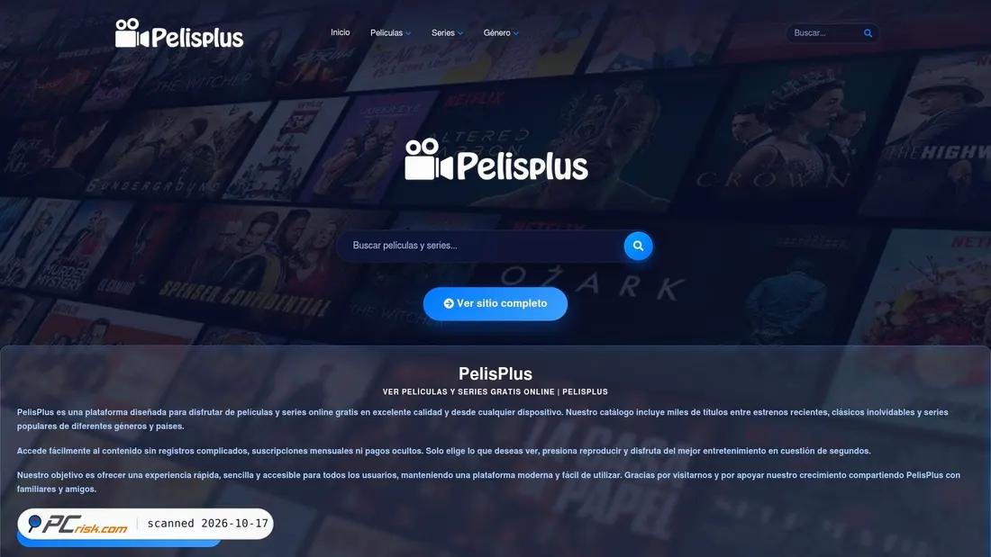 Screenshot of pelisplus3.wtf