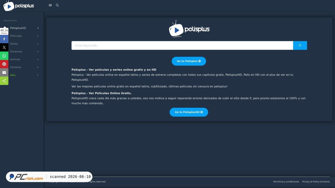 Screenshot of pelisplushd.mx
