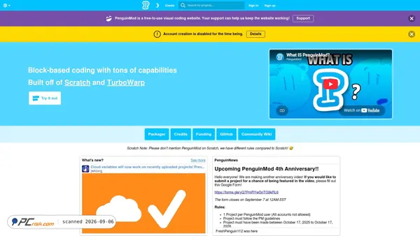 Zrzut ekranu penguinmod.com