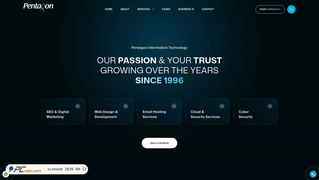 Captura de ecrã de pentame.com