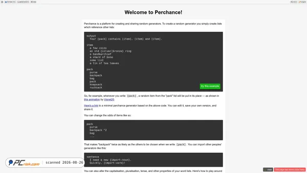 perchance.org screenshot