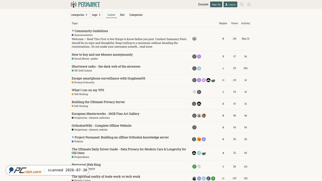 Screenshot of permanet.xyz